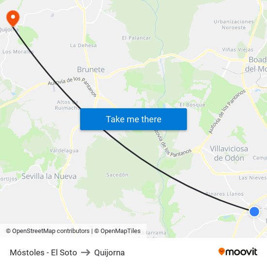 Móstoles - El Soto to Quijorna map