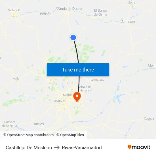 Castillejo De Mesleón to Rivas-Vaciamadrid map