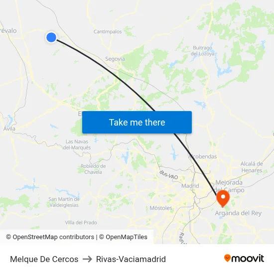 Melque De Cercos to Rivas-Vaciamadrid map