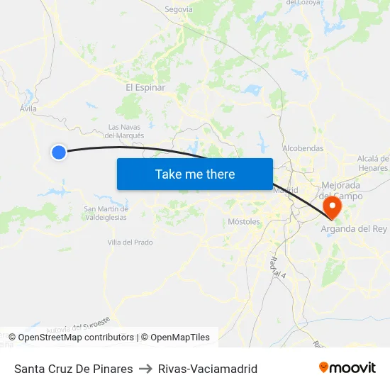 Santa Cruz De Pinares to Rivas-Vaciamadrid map