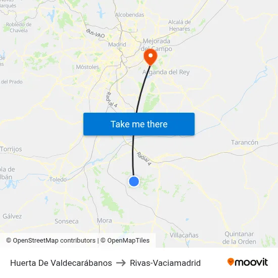 Huerta De Valdecarábanos to Rivas-Vaciamadrid map