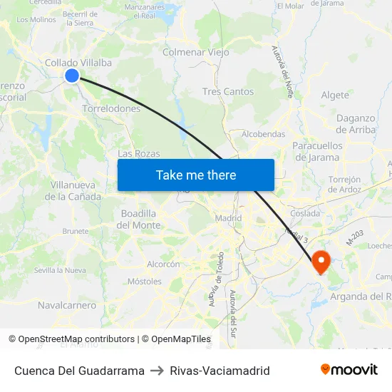 Cuenca Del Guadarrama to Rivas-Vaciamadrid map