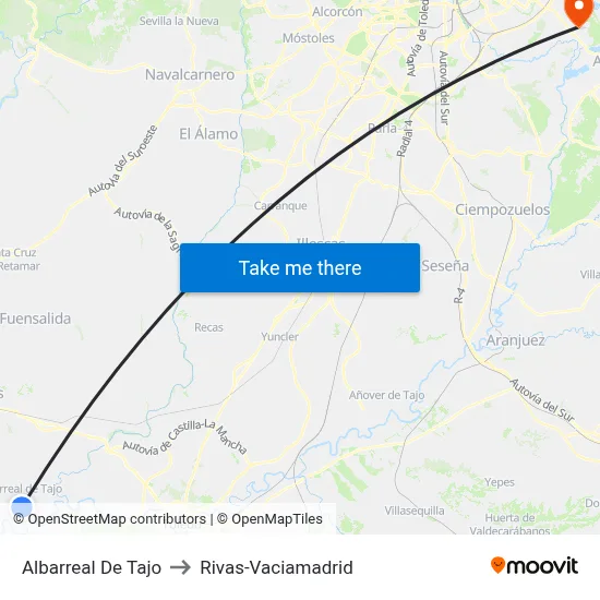 Albarreal De Tajo to Rivas-Vaciamadrid map