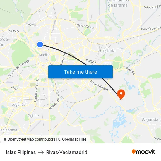 Islas Filipinas to Rivas-Vaciamadrid map
