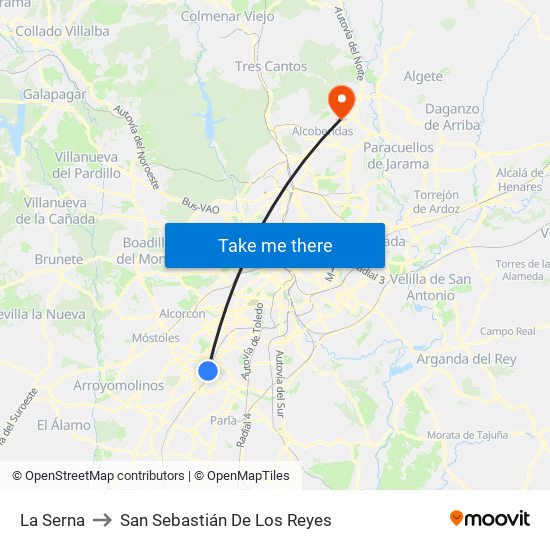 La Serna to San Sebastián De Los Reyes map