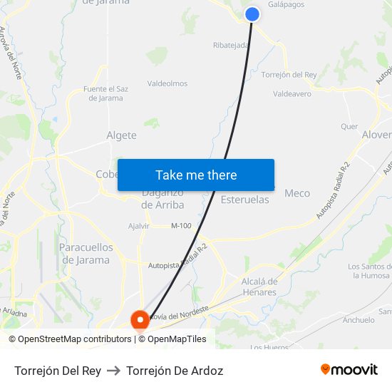 Torrejón Del Rey to Torrejón De Ardoz map