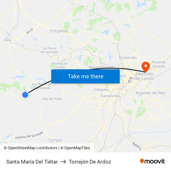 Santa María Del Tiétar to Torrejón De Ardoz map