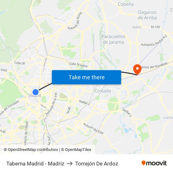 Taberna Madrid - Madriz to Torrejón De Ardoz map