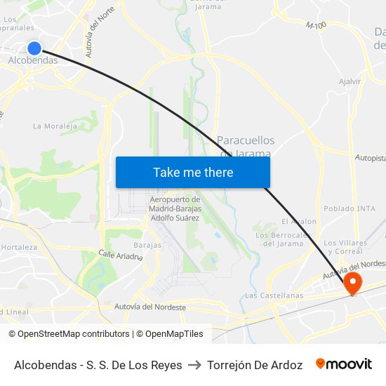 Alcobendas - S. S. De Los Reyes to Torrejón De Ardoz map