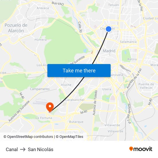 Canal to San Nicolás map