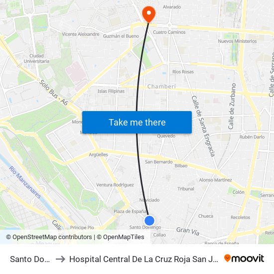 Santo Domingo to Hospital Central De La Cruz Roja San José Y Santa Adela map
