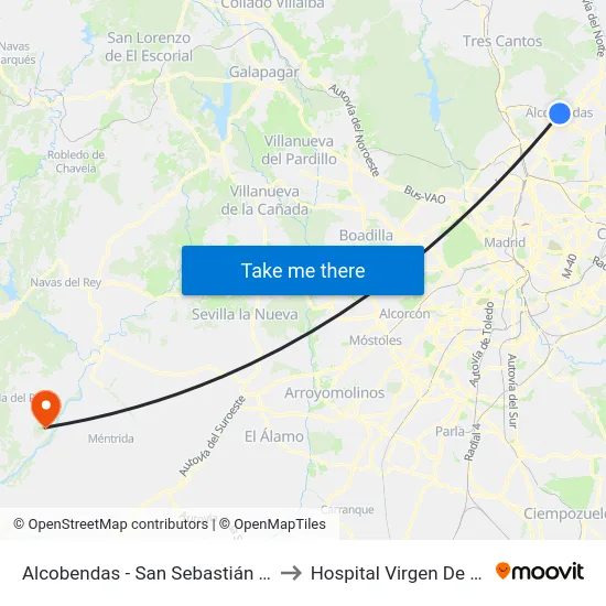Alcobendas - San Sebastián De Los Reyes to Hospital Virgen De La Poveda map