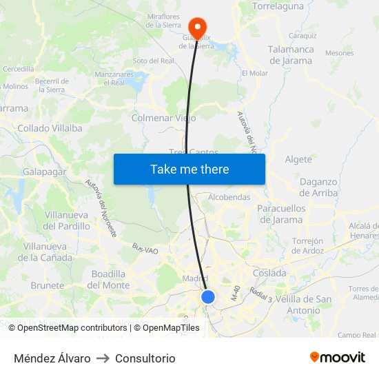 Méndez Álvaro to Consultorio map