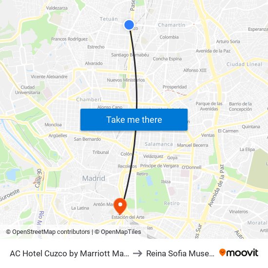 AC Hotel Cuzco by Marriott Madrid to Reina Sofia Museum map