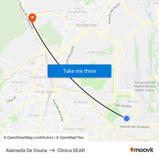 Alameda De Osuna to Clínica SEAR map