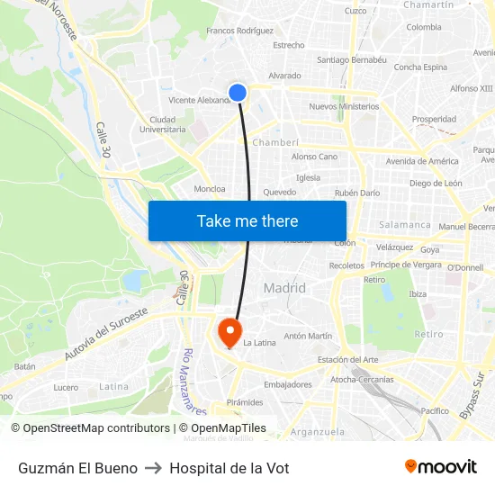 Guzmán El Bueno to Hospital de la Vot map