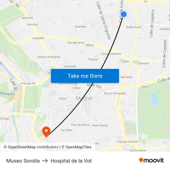 Museo Sorolla to Hospital de la Vot map