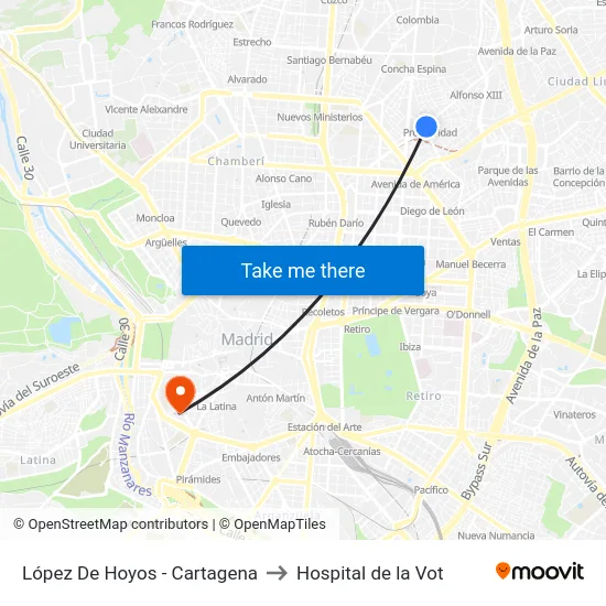 López De Hoyos - Cartagena to Hospital de la Vot map