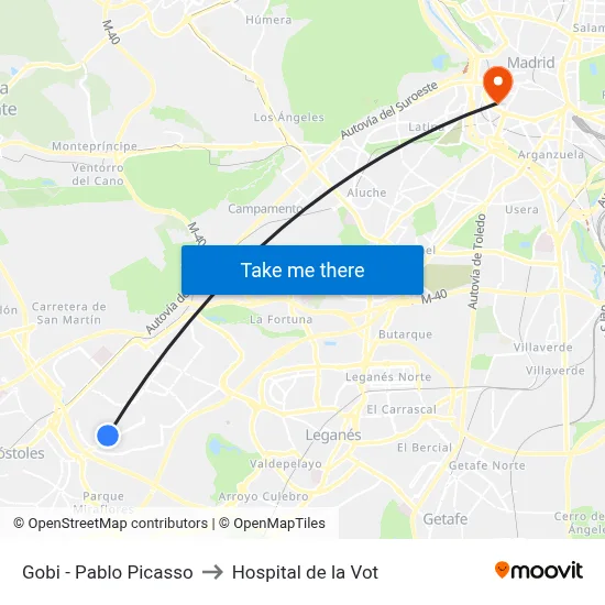 Gobi - Pablo Picasso to Hospital de la Vot map