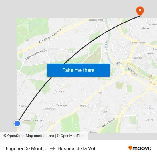 Eugenia De Montijo to Hospital de la Vot map