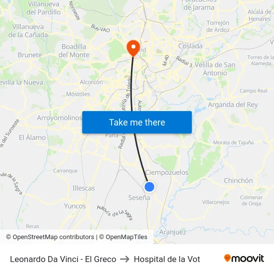 Leonardo Da Vinci - El Greco to Hospital de la Vot map