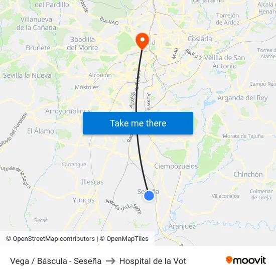 Vega / Báscula - Seseña to Hospital de la Vot map