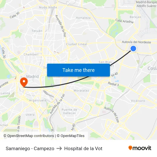 Samaniego - Campezo to Hospital de la Vot map