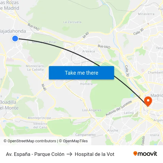 Av. España - Parque Colón to Hospital de la Vot map