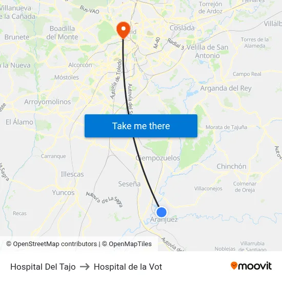 Hospital Del Tajo to Hospital de la Vot map