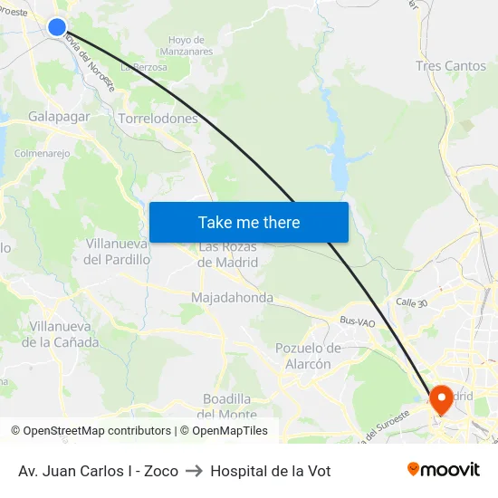 Av. Juan Carlos I - Zoco to Hospital de la Vot map