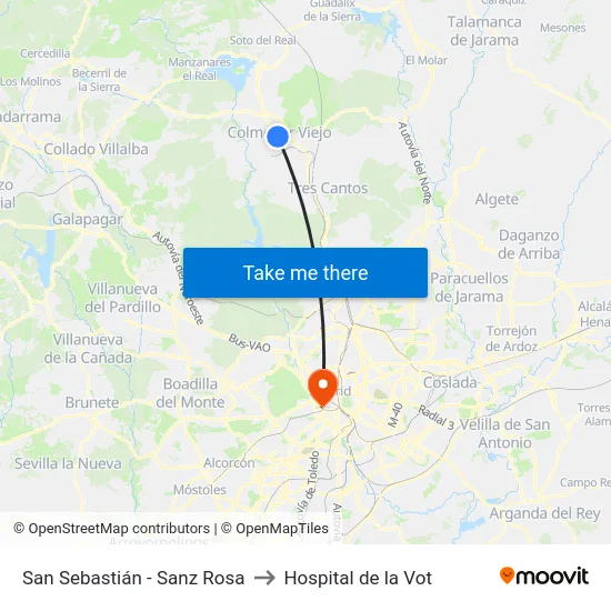 San Sebastián - Sanz Rosa to Hospital de la Vot map