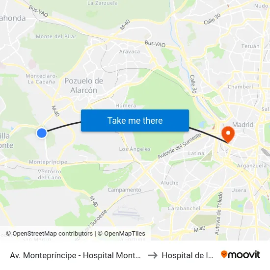Av. Montepríncipe - Hospital Montepríncipe to Hospital de la Vot map
