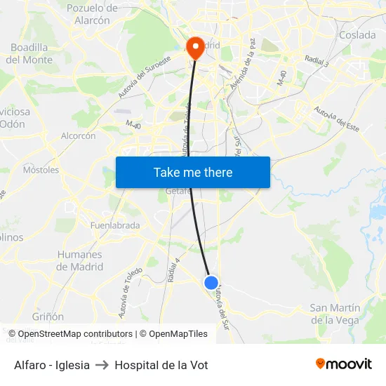 Alfaro - Iglesia to Hospital de la Vot map