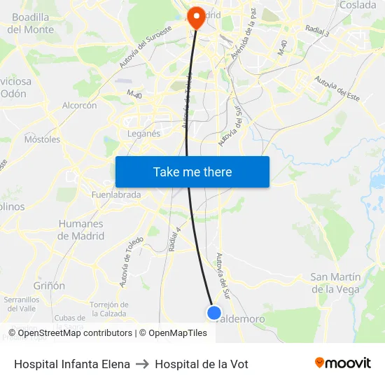 Hospital Infanta Elena to Hospital de la Vot map