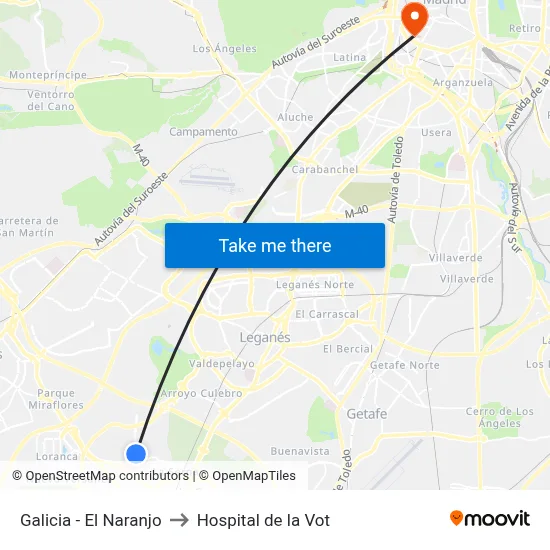 Galicia - El Naranjo to Hospital de la Vot map