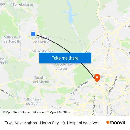 Trva. Navalcarbón - Heron City to Hospital de la Vot map