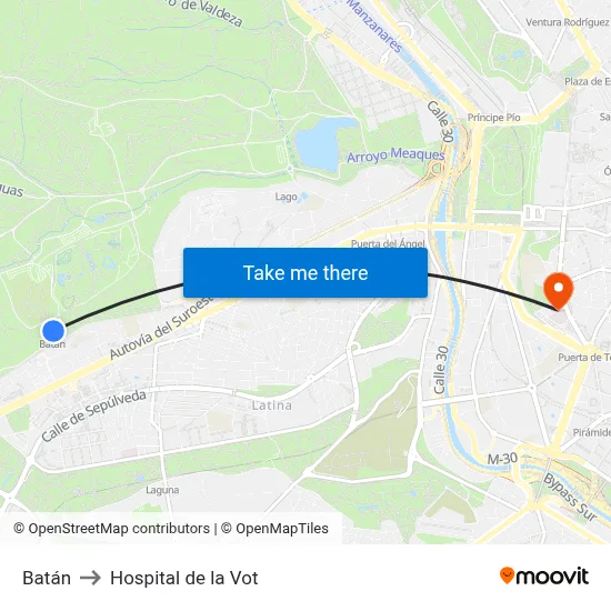 Batán to Hospital de la Vot map