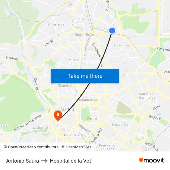 Antonio Saura to Hospital de la Vot map