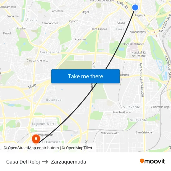 Casa Del Reloj to Zarzaquemada map