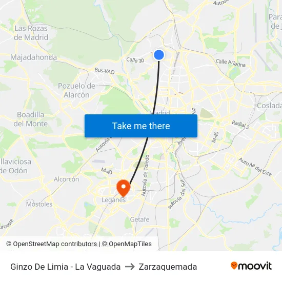 Ginzo De Limia - La Vaguada to Zarzaquemada map