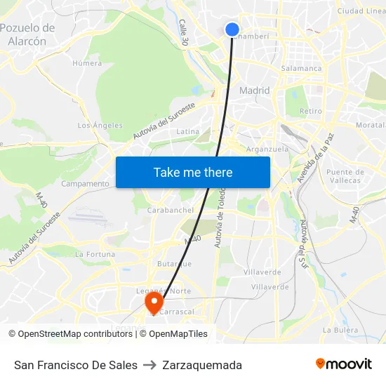 San Francisco De Sales to Zarzaquemada map