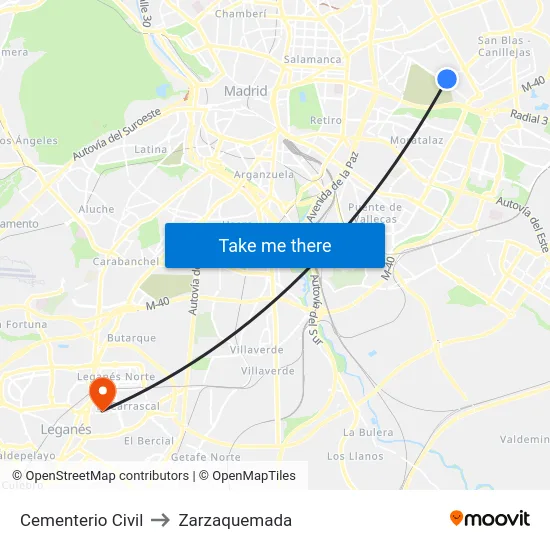Cementerio Civil to Zarzaquemada map