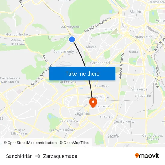 Sanchidrián to Zarzaquemada map