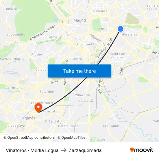 Vinateros - Media Legua to Zarzaquemada map