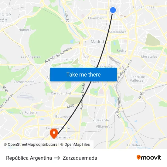 República Argentina to Zarzaquemada map