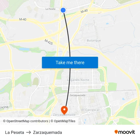 La Peseta to Zarzaquemada map