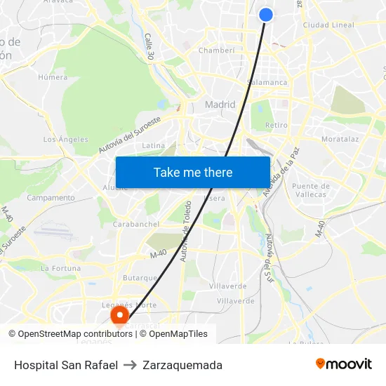 Hospital San Rafael to Zarzaquemada map
