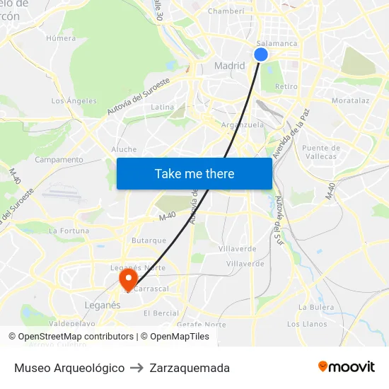 Museo Arqueológico to Zarzaquemada map