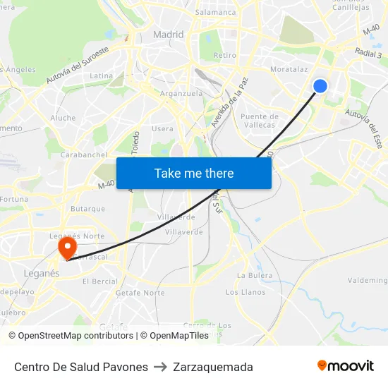 Centro De Salud Pavones to Zarzaquemada map