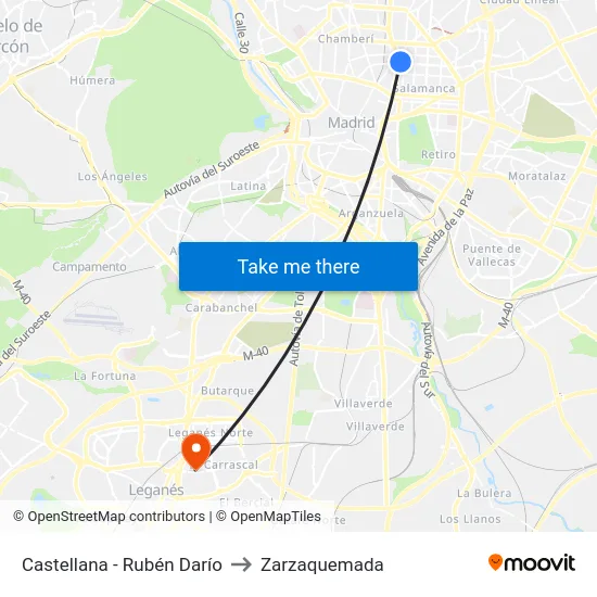 Castellana - Rubén Darío to Zarzaquemada map